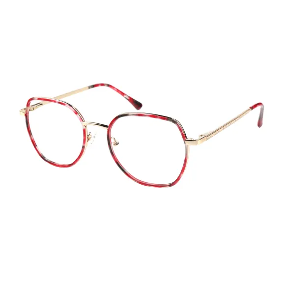 square red-demi eyeglasses